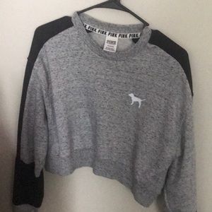 vs PINK cropped crewneck sweater